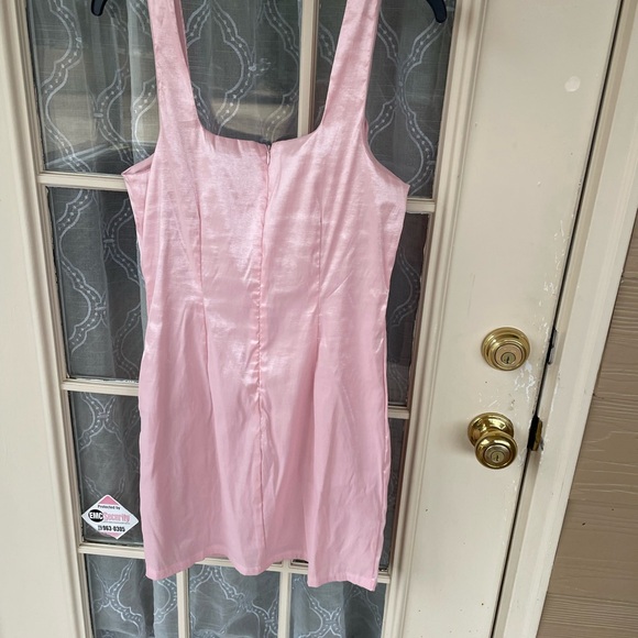 Allison & Kelly Pink Satin Mini Dress w/ Bow Detail – Size XL - Picture 4 of 4